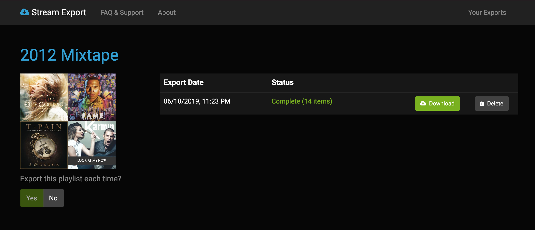 Stream Export website