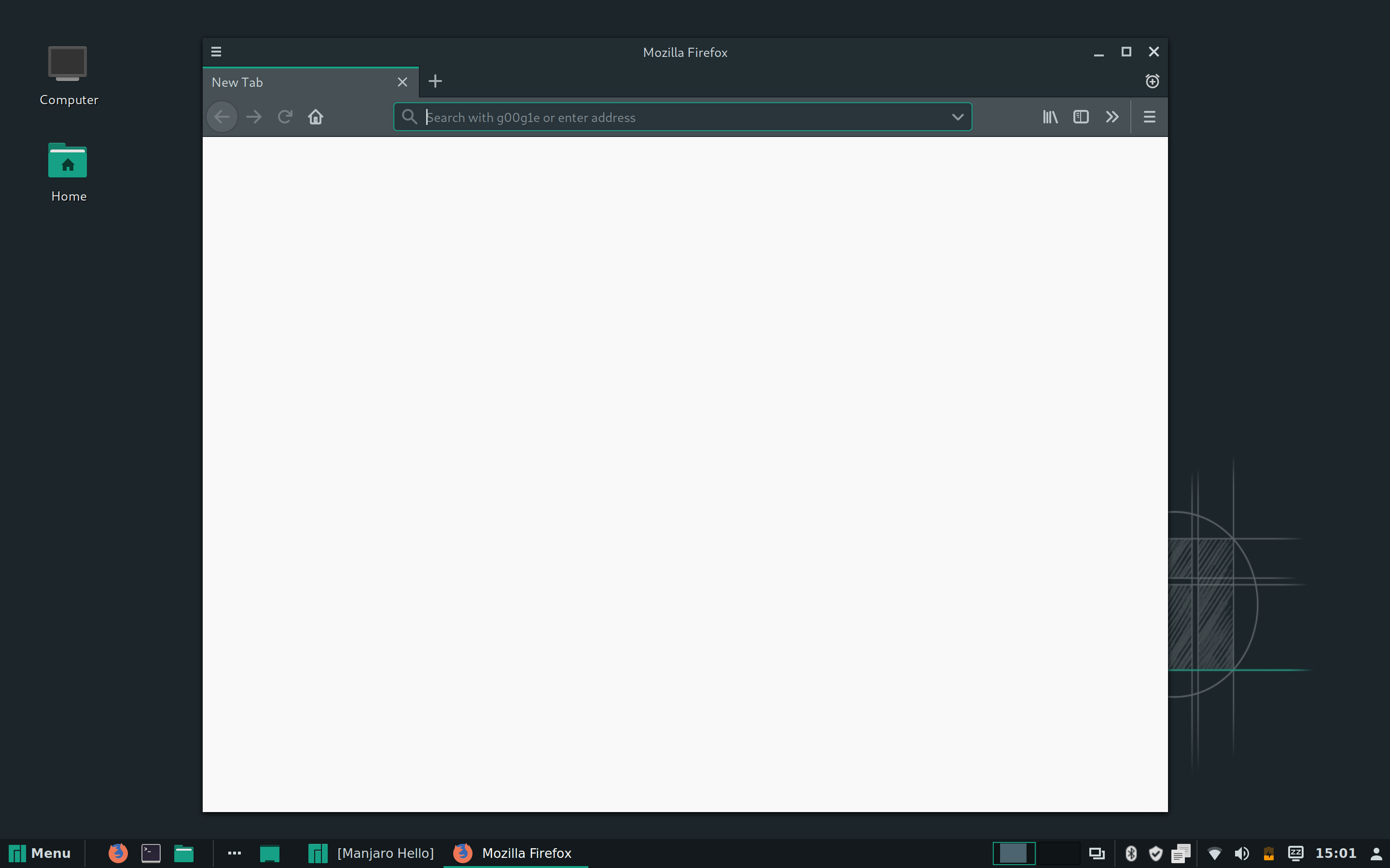 White New Tab page