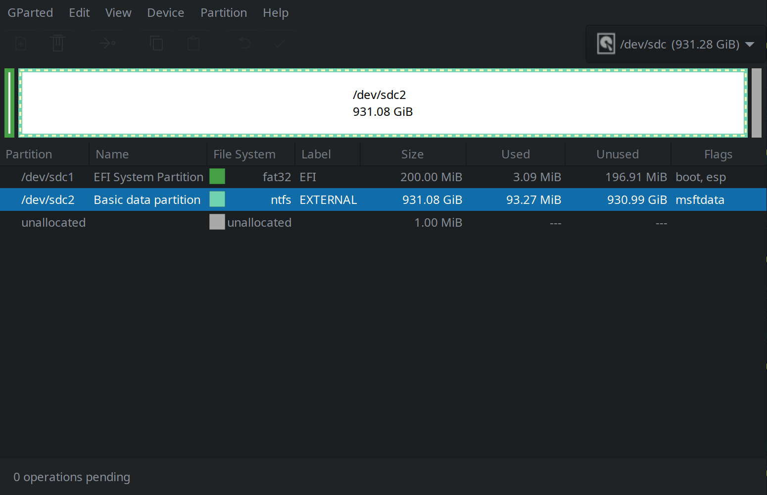 gparted gui