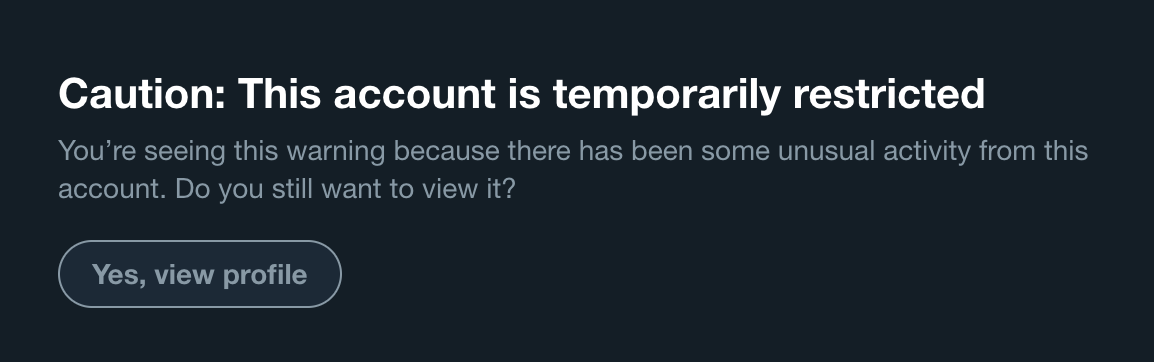 account restricted screenshot
