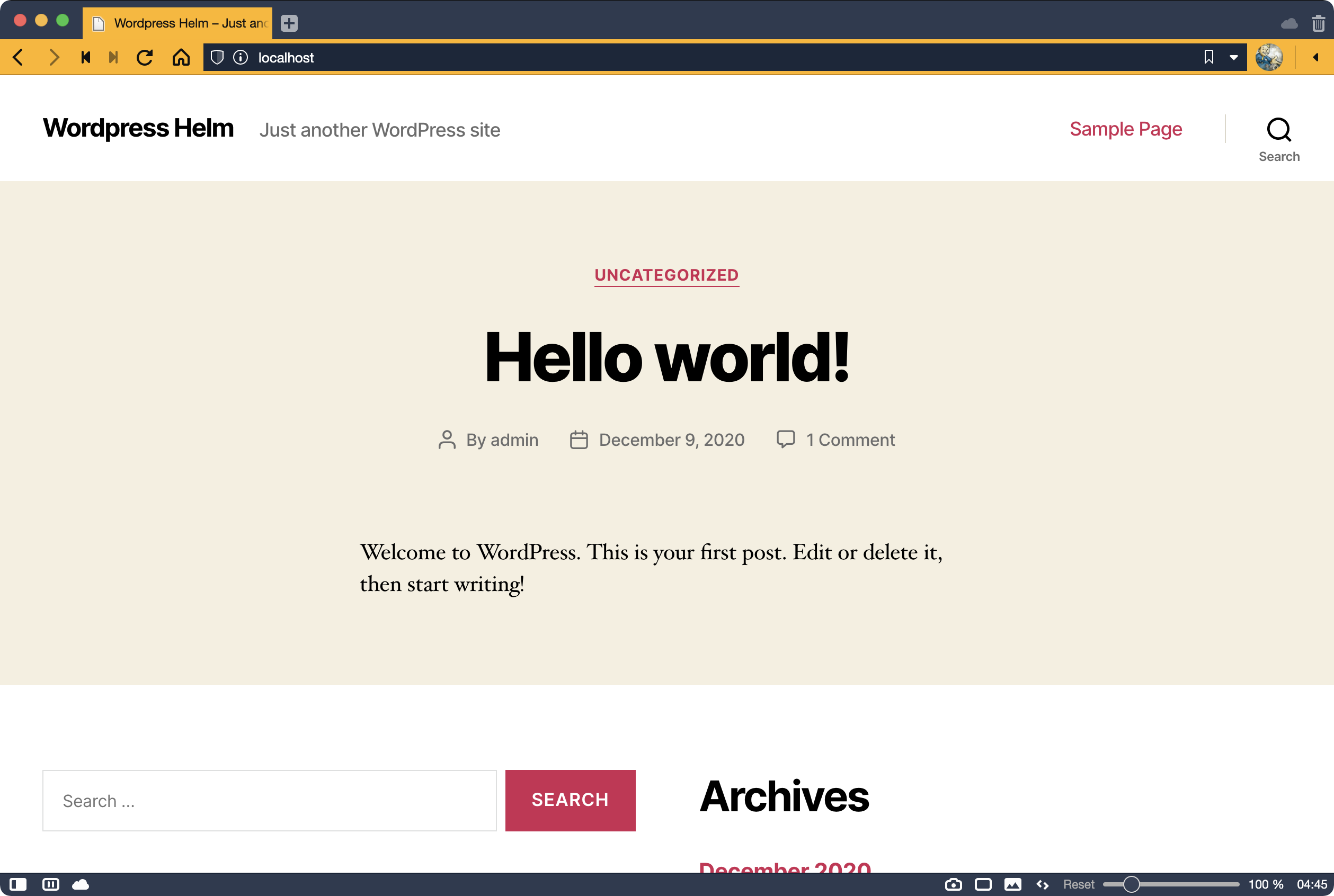wordpress homepage