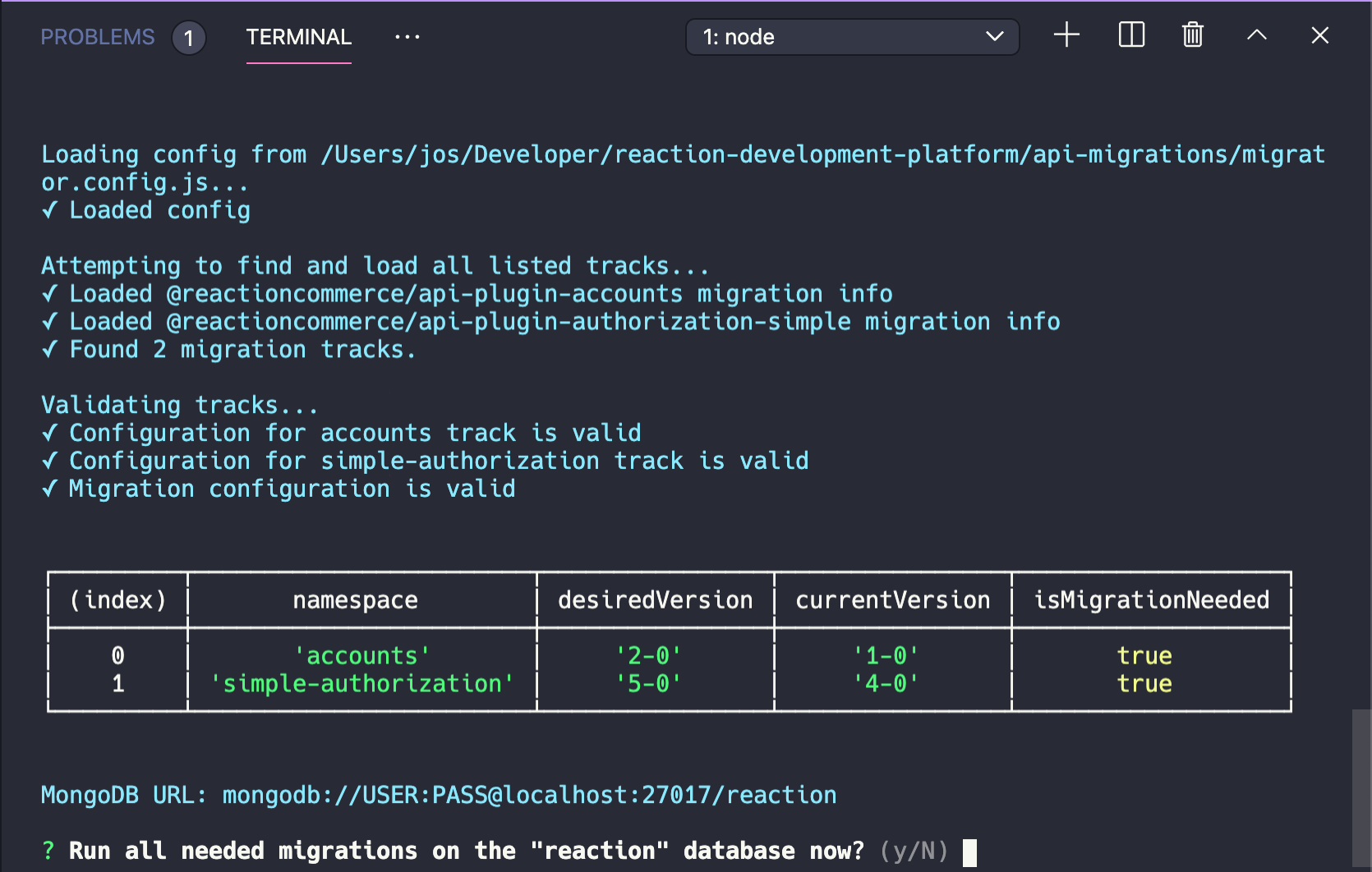 VSCode showing API Migrations